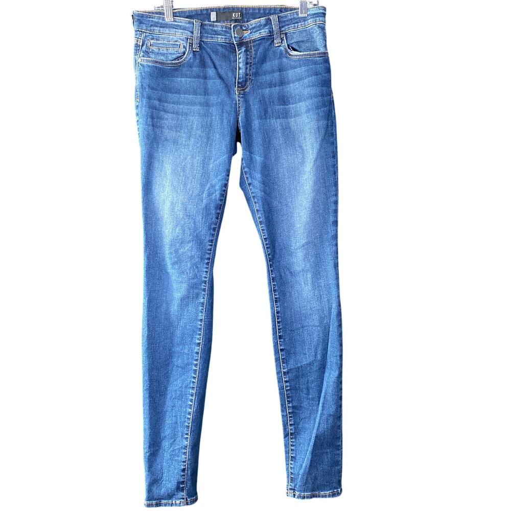 Kut From The Kloth Womens Jeans Blue Denim Mid Rise Toothpick Skinny Stretch 10